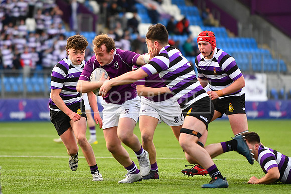 Clongowes loosehead James Wyse on the attack.