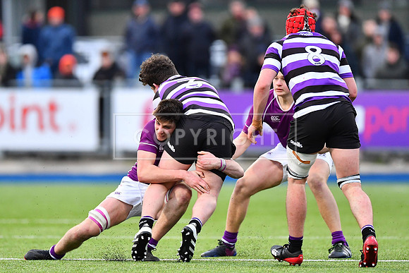 Clongowes Blayze Molloy with the tackle.