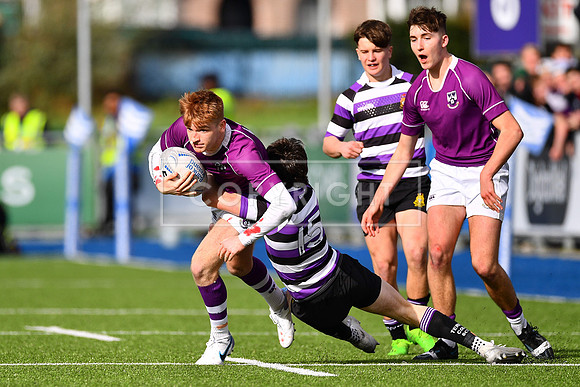 Clongowes left wing Daniel Baugh on the attack in the second half.