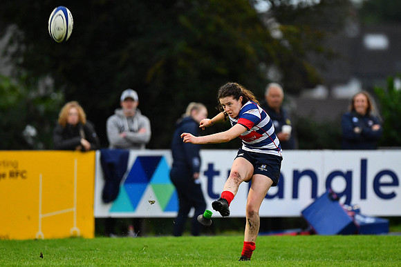 Abby Moyles of Blackrock College with the conversion.