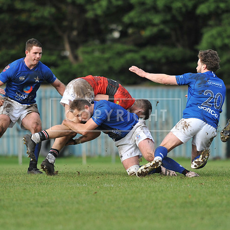 Conor Dean of St. Mary’s with a big hit.