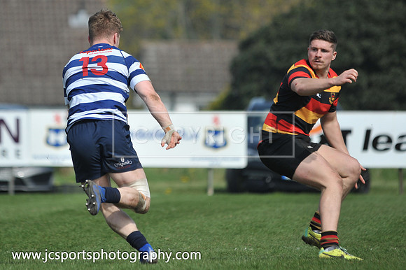 Blackrock RFC 28 Sligo RFC 27; AIL Playoff; 20th April 2019; Stradbrook Road