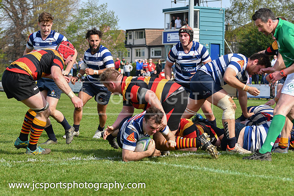 Blackrock RFC 28 Sligo RFC 27; AIL Playoff; 20th April 2019; Stradbrook Road