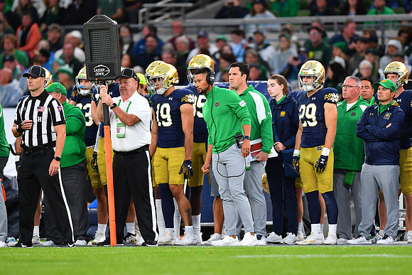 Notre Dame Coach Marcus Freeman.