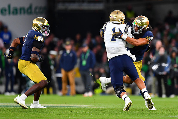 Marist Liufau tackles Tai Lavatai.