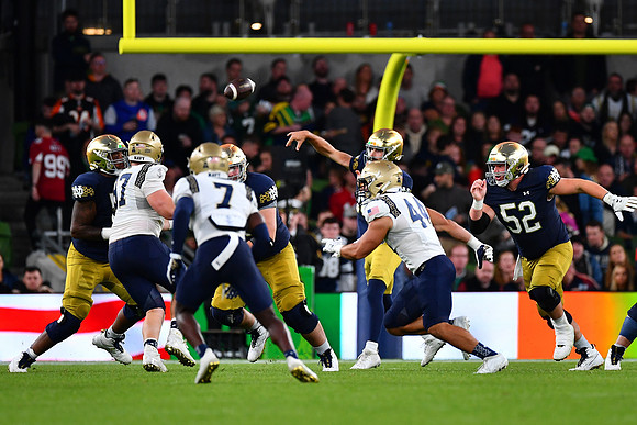 Sam Hartman with the pass.