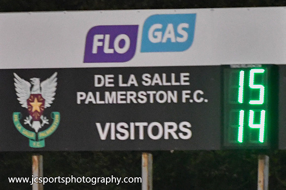 DLSP FC 18.5s 15 Coolmine RFC 18.5s 14; Thursday 18th April; Metro Cup Semi-Final